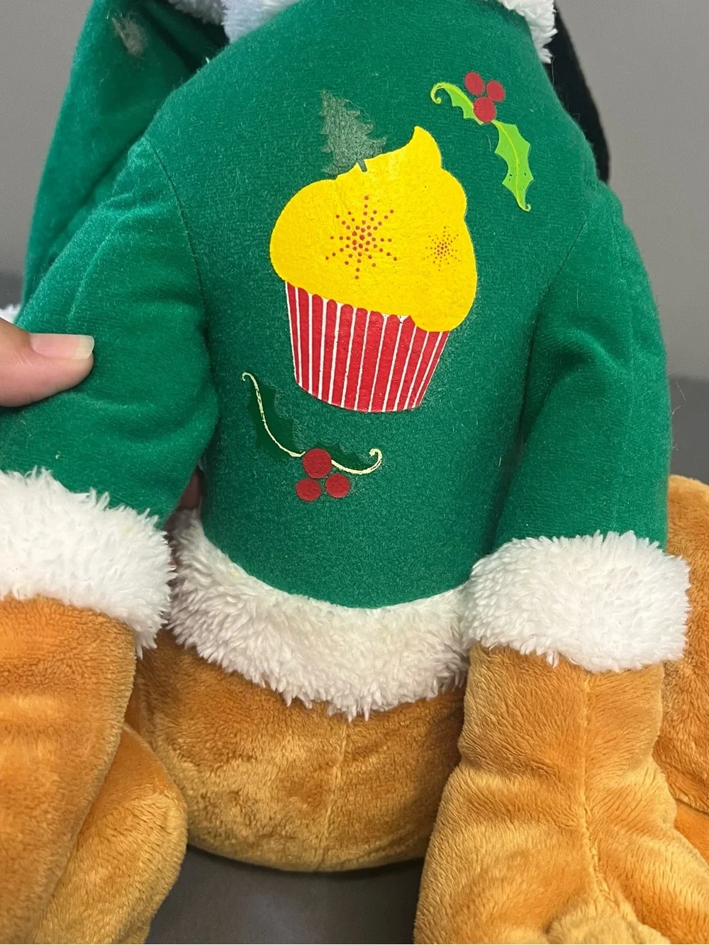 Disney Dan Dee Christmas Pluto Plush 16” Green Cupcake Sweater Holiday Toy